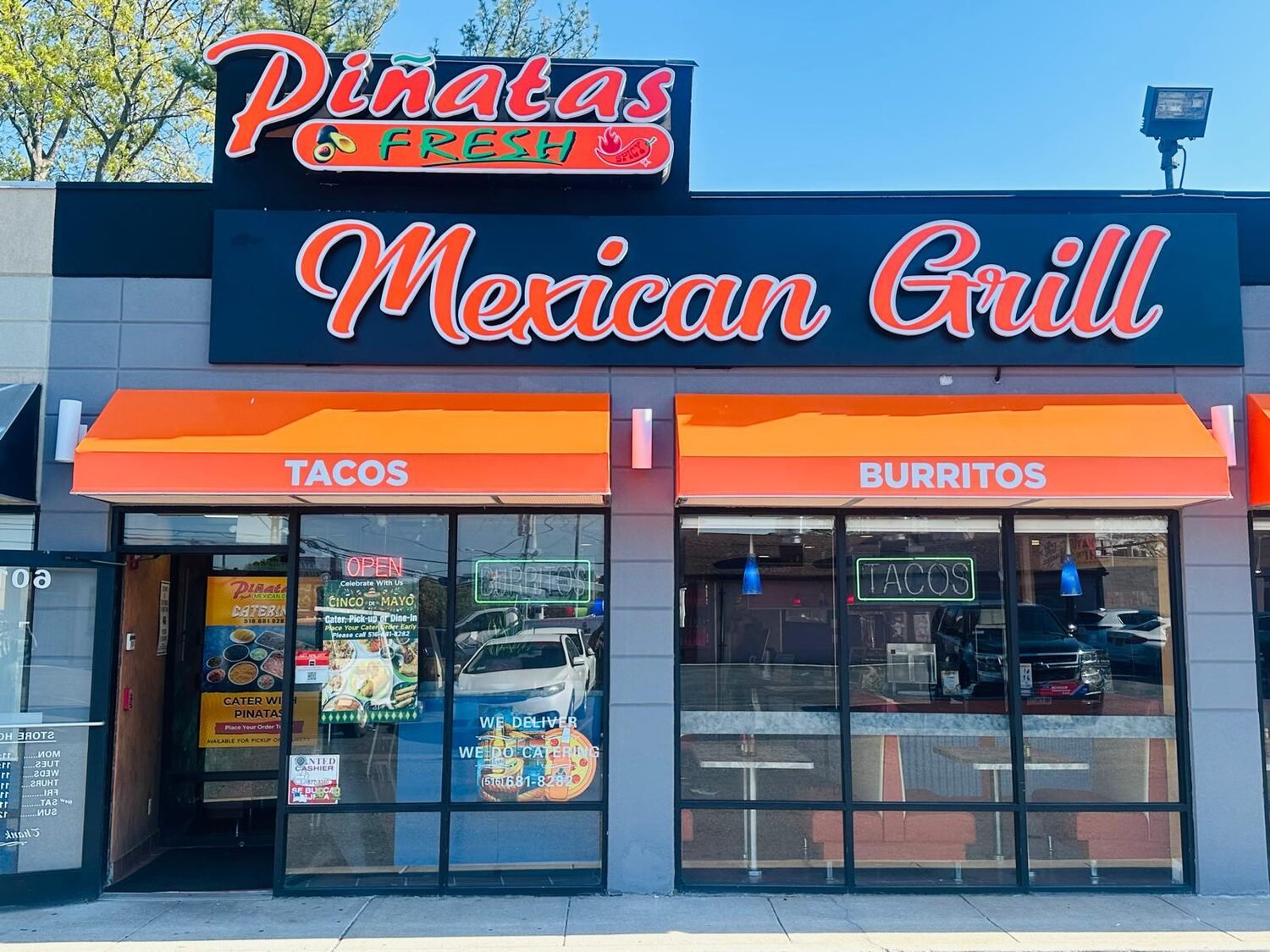 Channel letters and awnings for Piñatas Mexican Grill