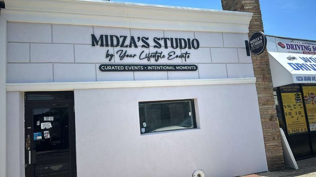 Dimensional wall lettering for Midza's Studio