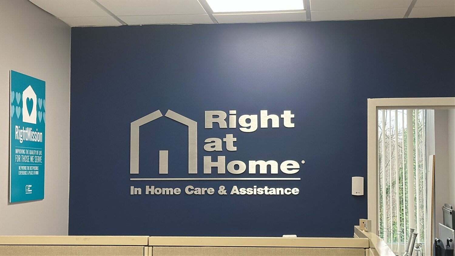 Office wall logo for Right at Home