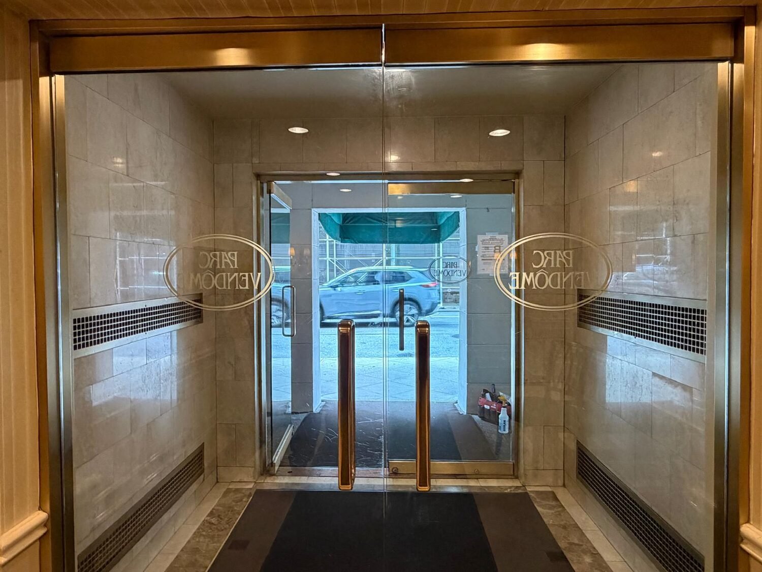 Frosted vinyl on glass doors for Office building