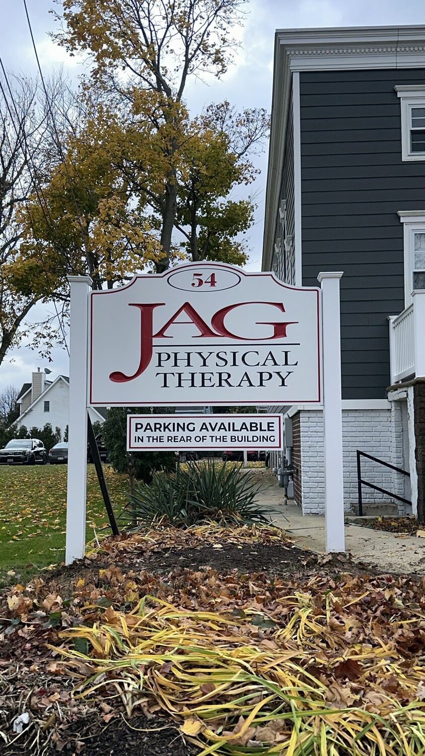 Post-and-panel sign for JAG Physical Therapy