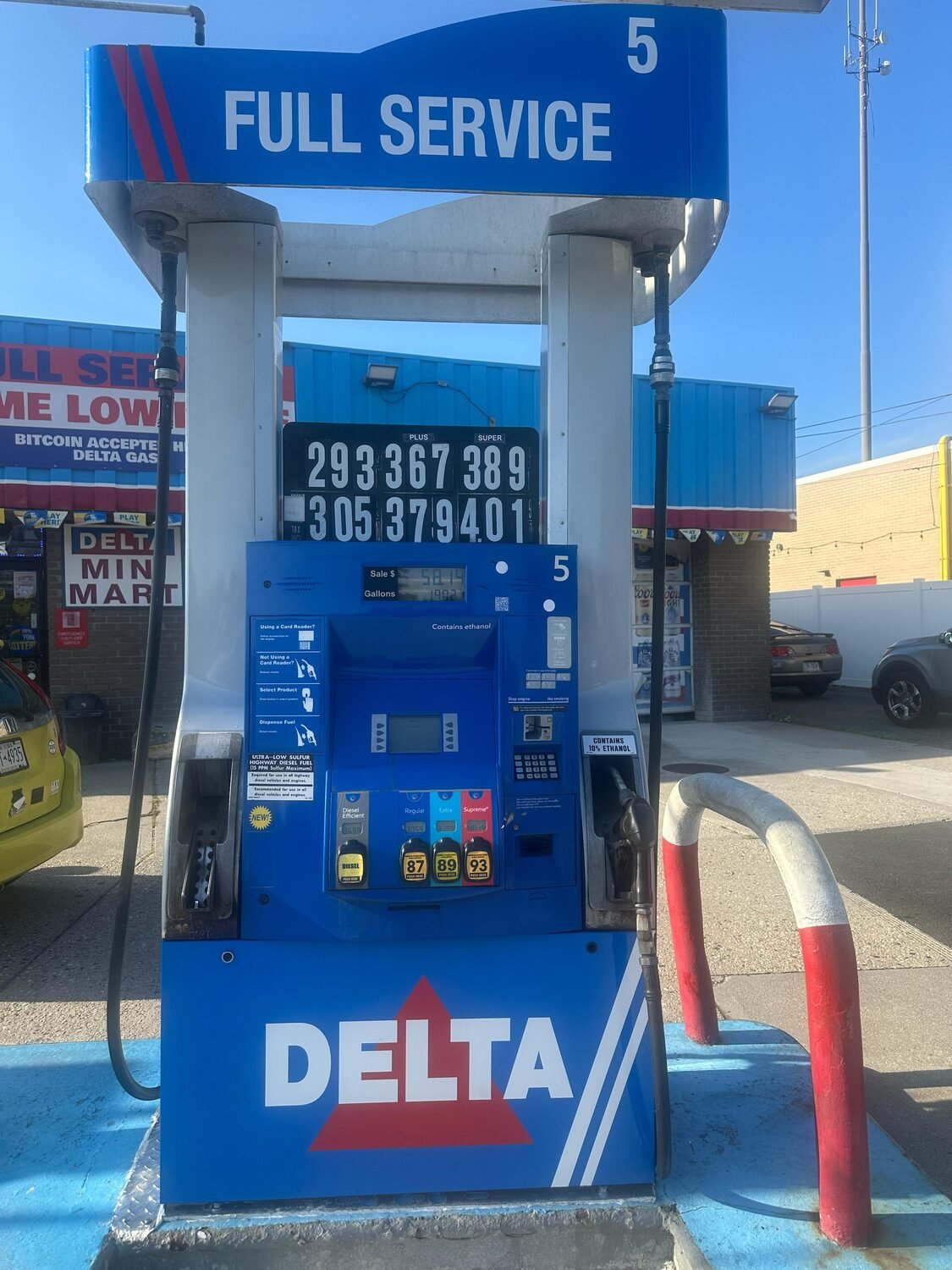 Fuel pump decals for Delta Gas