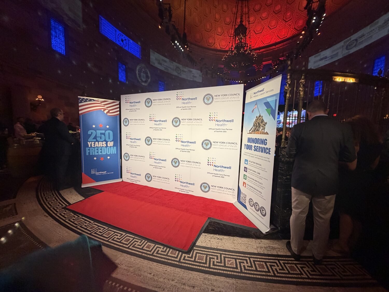 Step and repeat backdrop for Northwell Health & Navy League