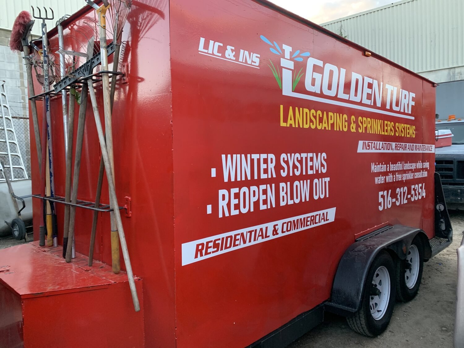 Trailer graphics for Golden Turf Landscaping