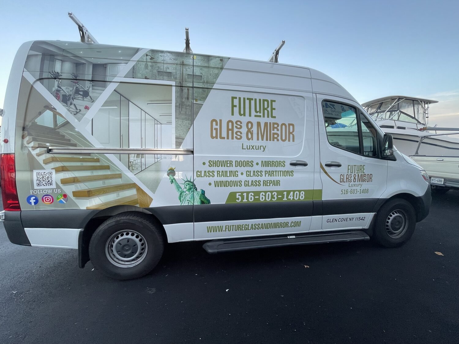 Full-color van graphics for Future Glass & Mirror