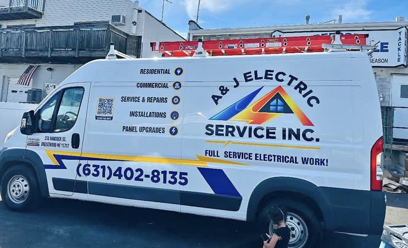 Full van lettering for A&J Electric Service